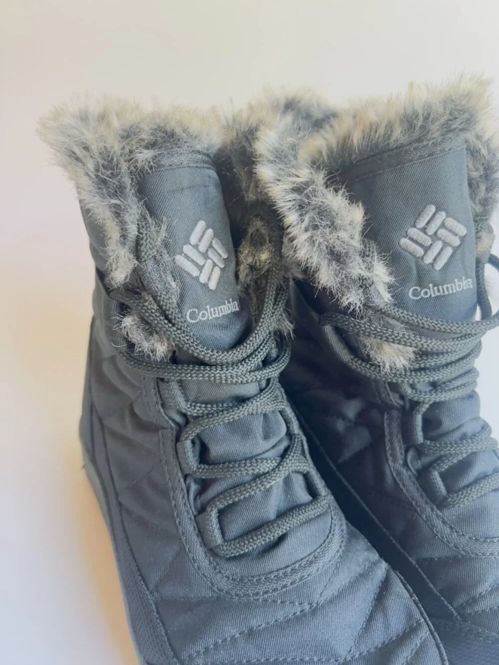 Columbia Minx Mid II Omni-Heat Winter Boots Black Faux Fur Women’s Size 7